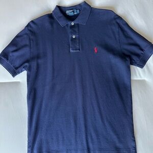 Ralph Lauren Men's Polo Shirt in Navy with Red Logo